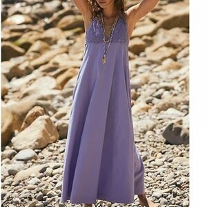 NWT Free People Lovey crochet maxi dress